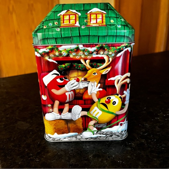 Vintage M&M'S Christmas Holiday REINDEER Tin Canister 2003 Collection - Picture 2 of 10